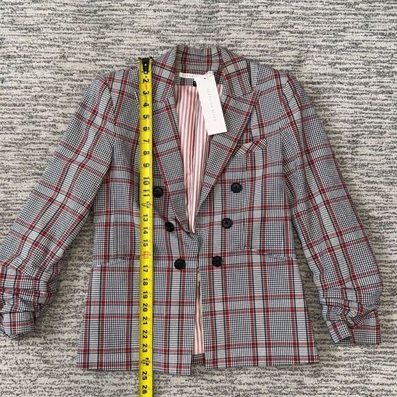 NWT VERONICA BEARD Caldwell Dickey Jacket Size 6 Red/Gray - Picture 10 of 16